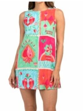 Paper Heart Tarot Linen Blend Mini  Shift Dress